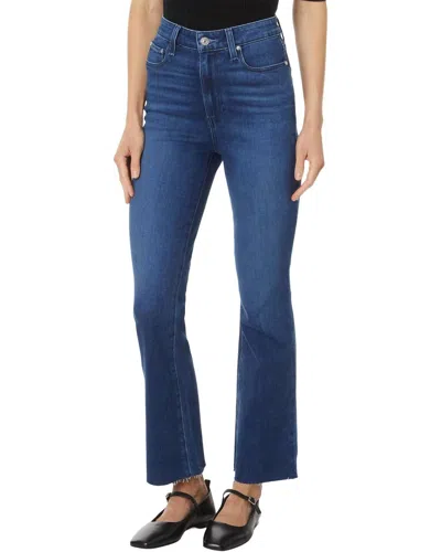 Paige Claudine Raw Hem High Waist Ankle Flare Jeans In Sail Away In Blue