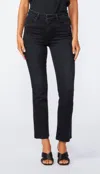 Paige Claudine Raw Hem Jeans In Black Lotus In Blue