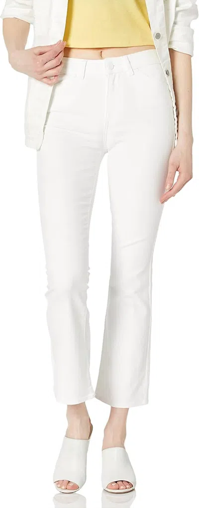 Paige Claudine With Angled Pockets Yoke Details Flare Jeans In Crisp White