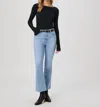 Paige Claudine With Raw Hem Jean In Amalie In Blue