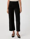 Paige Clean Front Anessa Trouser Pants In Black Overdye In Black