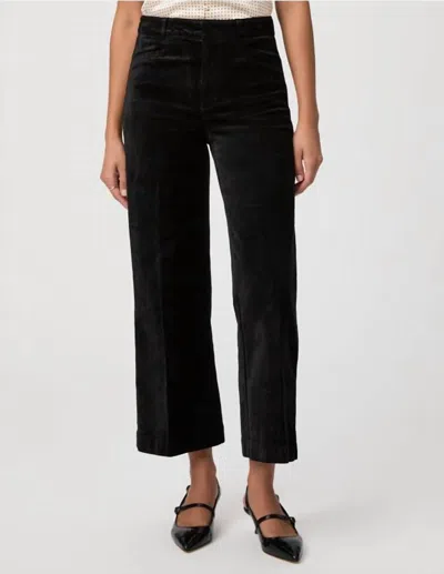 Paige Clean Front Anessa Trouser Pants In Black Overdye