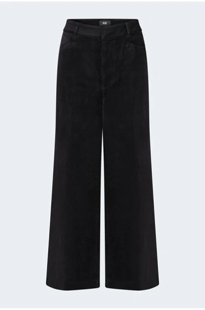 Paige Clean Front Anessa Wide Jean In Black Velvet