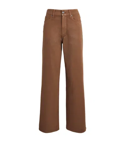 Paige Coated Anessa Wide-leg Jeans In Blue