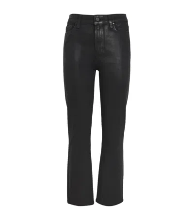 Paige Cindy Straight-leg High-rise Rayon-blend Jeans In Black Fog Luxe Coating