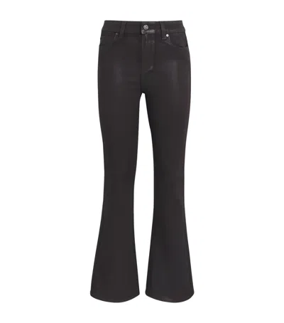 Paige Coated Laurel Canyon Bootcut Jeans In Brown