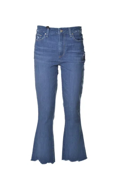 Paige Colette Crop Flare Jeans In Blue Denim