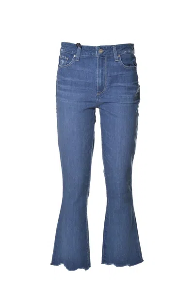 Paige Colette Crop Flare Jeans In Blue Denim
