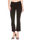 Paige Colette Crop Flare Velvet Pants In Black In Black