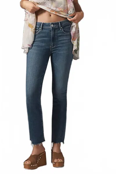 Paige Colette High-rise Raw-hem Crop Flare Jeans In Vesper In Blue