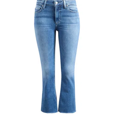 Paige Colette High Waist Raw Hem Crop Flare Jeans In Blue