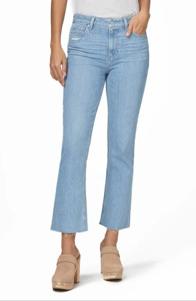 Paige Colette Raw Hem High Waist Crop Flare Jeans In Blue