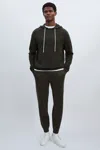 Paige Compact Knit Drawstring Gowen Pant Trousers In Khaki