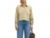Paige Connor Shacket In Vintage Pale Olive In Multi