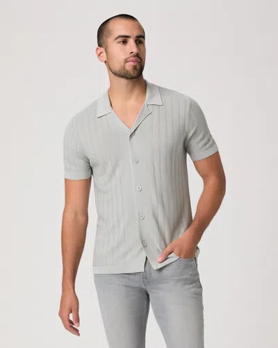Paige Mens Ocean Grey Copley Textured Knit Shirt In Gray