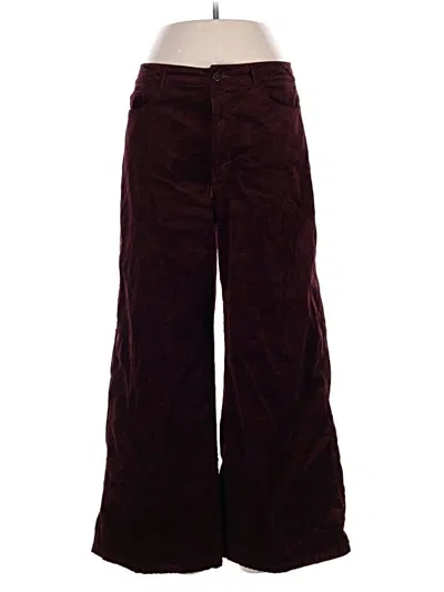 Pre-owned Paige Cord Pant In Burgundy