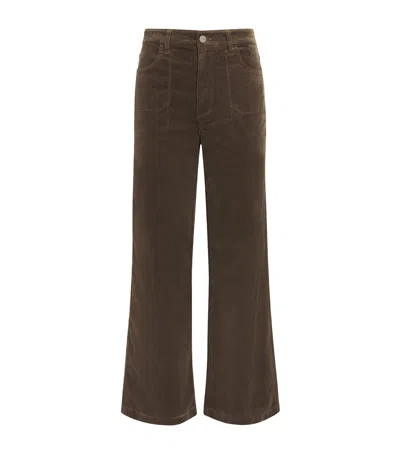 Paige Corduroy Anessa Wide-leg Trousers In Pink