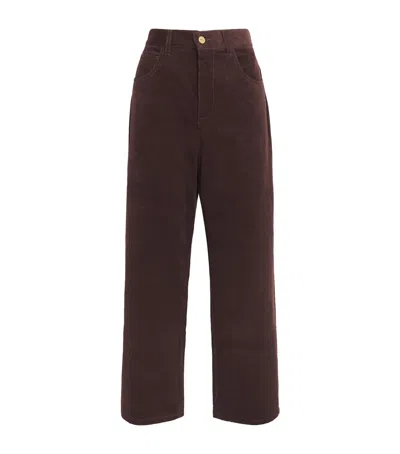 Paige Corduroy Arellia High-rise Trousers In Brown