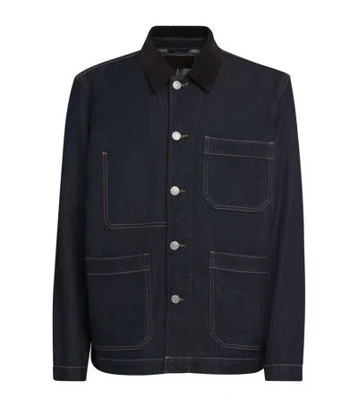 PAIGE CORDUROY-COLLAR PAULER DENIM CHORE JACKET