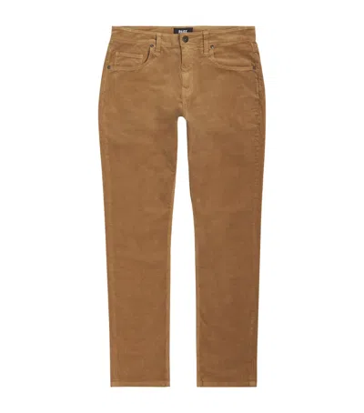 Paige Corduroy Federal Slim-straight Jeans In Brown