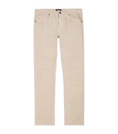 Paige Corduroy Federal Slim-straight Jeans In Neutral