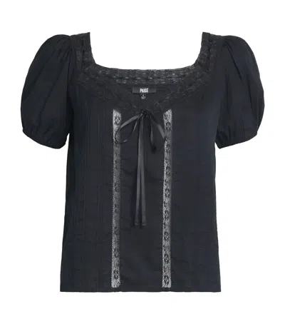 Paige Cotton Anzio Top In Black