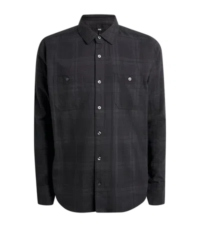 Paige Cotton-blend Check Everett Shirt In Black