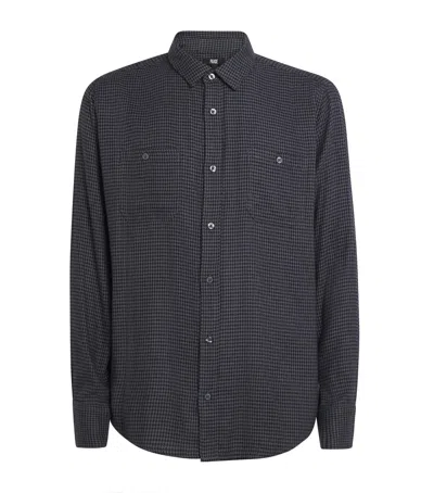 Paige Cotton-blend Check Everett Shirt In Blue