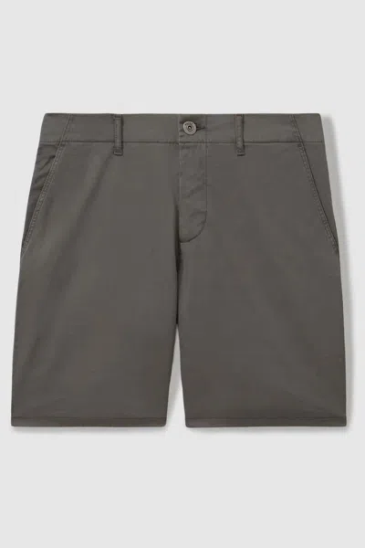 Paige Cotton Blend Chino Shorts In Gray