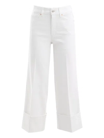 Paige Sasha High-rise Wide-leg Cuff Ankle Jeans In Beige