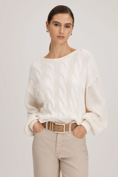 Paige Cotton Blend Knitted Jumper In Ivory