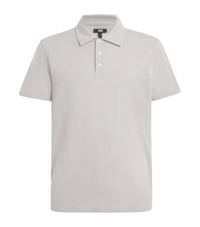 Paige Cotton Demille Polo Shirt In Gray