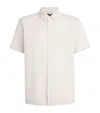 Paige Desoto Short Sleeve Pima Cotton Button-up Shirt In White