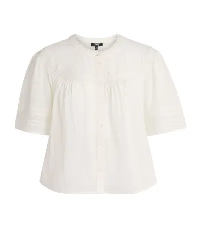 Paige Cotton Embroidered Pasadena Blouse In White