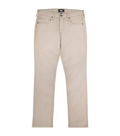 Paige Cotton Federal Straight Trousers In Green