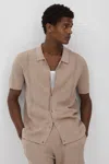 Paige Mendez Knitted Cotton-blend Shirt In Mocha