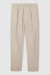 Paige Cotton-lyocell Straight Leg Trousers In Light Khaki