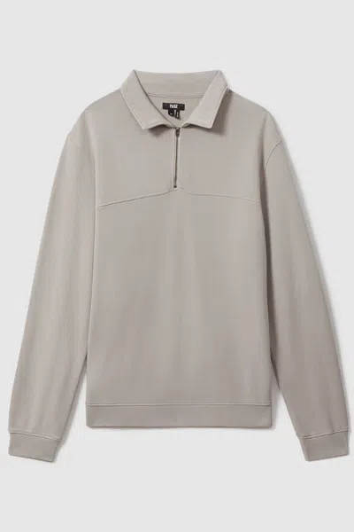 Paige Cotton Quarter-zip Jumper In Grey Shadow