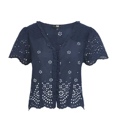 Paige Cotton Quinta Top In Blue