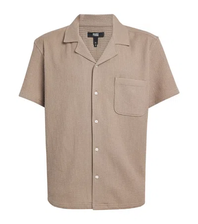Paige Cotton Waffle-knit Agoura Shirt In Beige