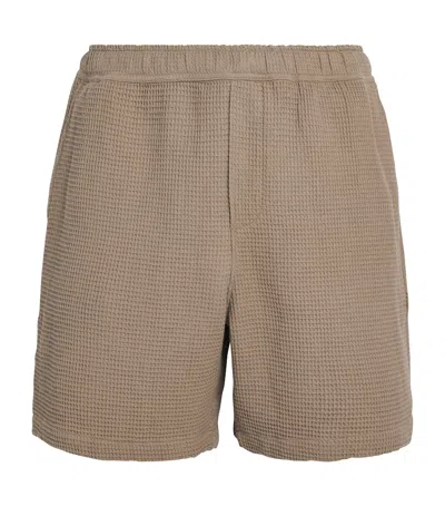 Paige Cotton Waffle-knit Chalmers Shorts In Sand