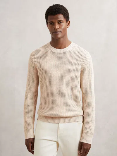 Paige Cotton Waffle-knit Sweater In Neutral
