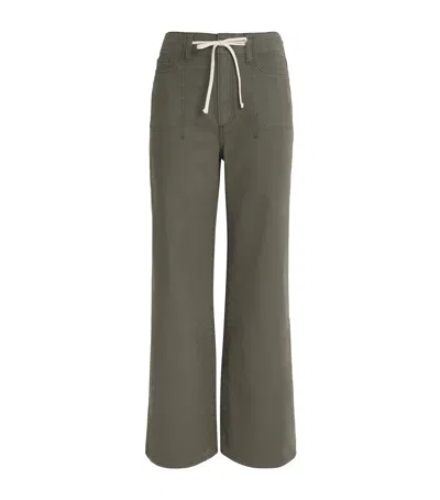 Paige Cotton Wide-leg Ari Trousers In Green