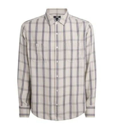 Paige Cotton-blend Check Everett Shirt In Neutral