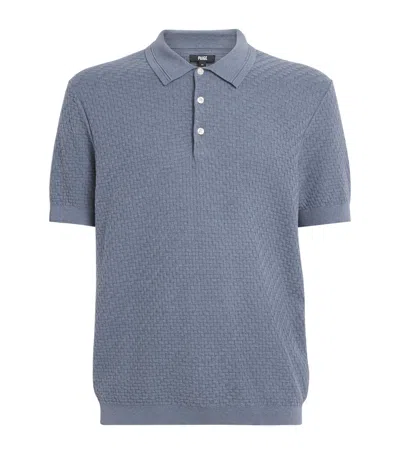 Paige Cotton-wool-silk-cashmere Kiko Polo Shirt In Blue
