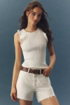 Paige Crimini Ruffle-trim Sweater Tank Top In White