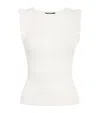 Paige Crimini Ruffle-trim Sweater Tank Top In White