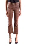 Paige Cropped Cognac Jeans With Flared Silhouette In Brown