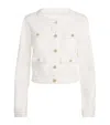 Paige Womens Toasted Ecru Kiya Round-neck Denim Jacket In White
