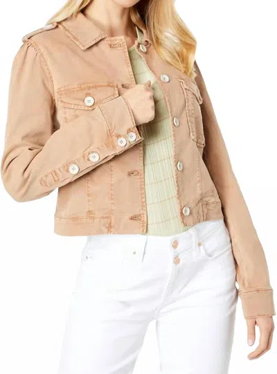 Paige Cropped Pacey Jacket In Vintage Suntan In Neutral